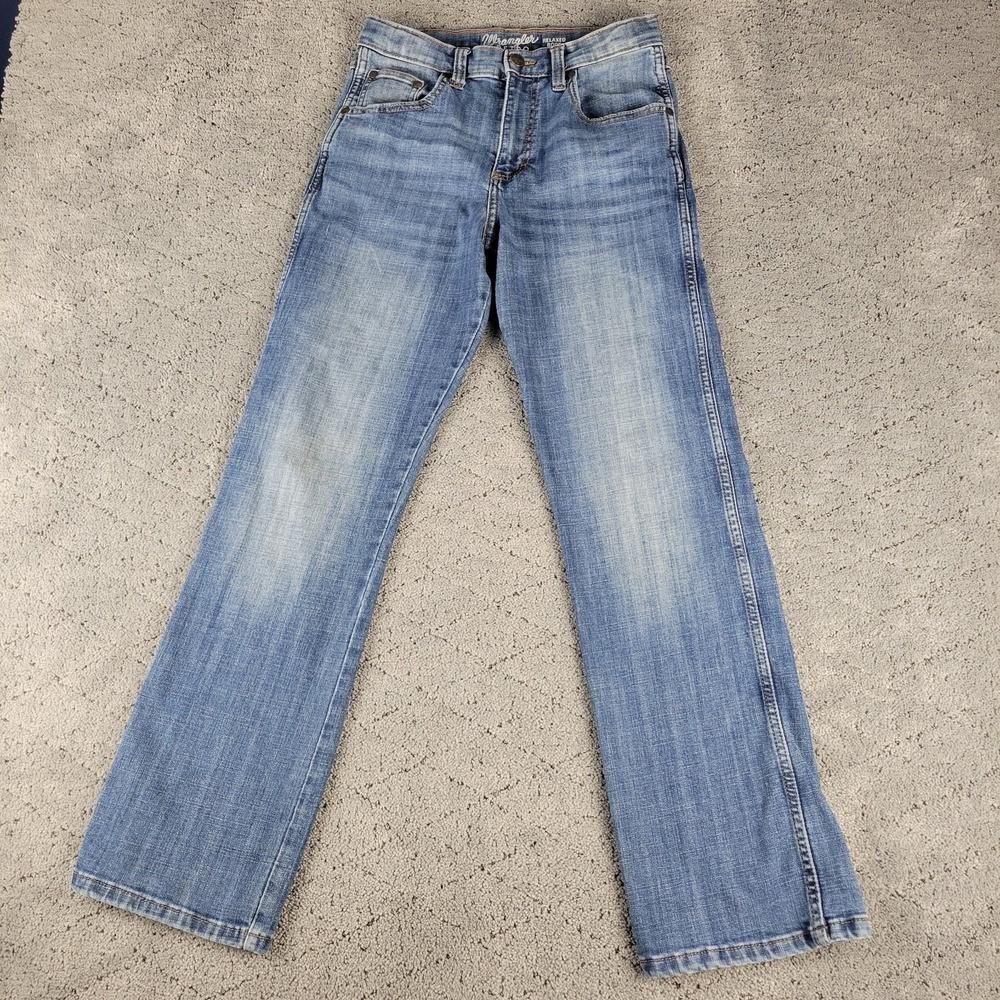 Wrangler Retro Jeans Boys 14 27x30 Blue Relaxed‎ Boot Adjustable Waist Bootcut